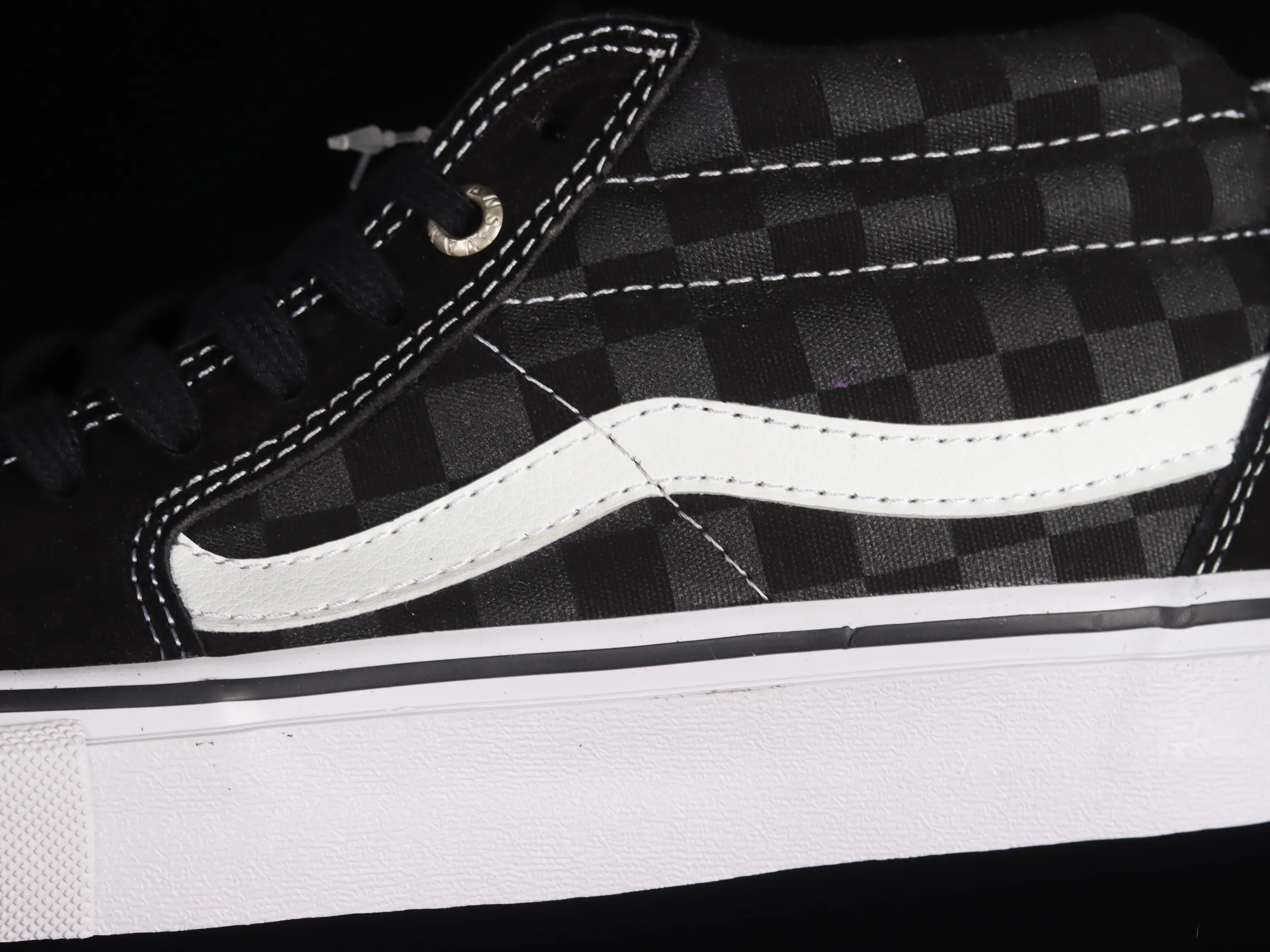 All categories Vans Vans series Vans Mid Vans China Vans SK8-Mid Vans black checkerboard Chinese casual sneakers VN0A347UFGD